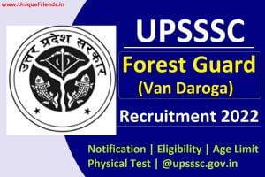 UPSSSC Forest Guard Recruitment 2022 Apply Online 701 Post Notification Eligibility Physical Test @upsssc.gov .in