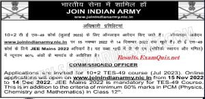 Join Indian Army 10+2 TES 49 Entry