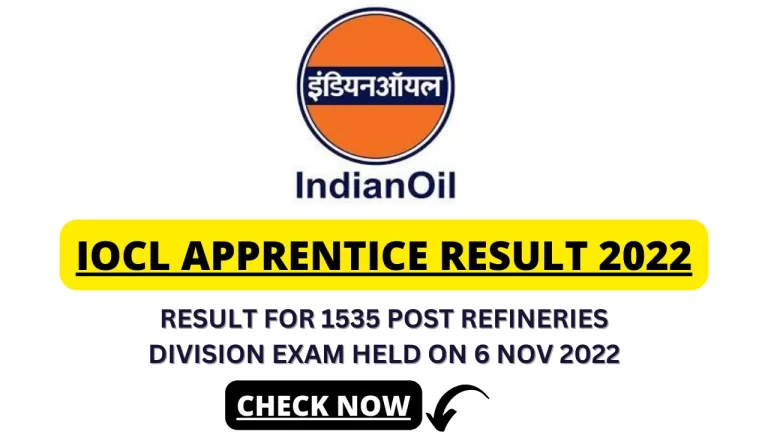IOCL Indian Oil Various Trade Apprentice Result 2022