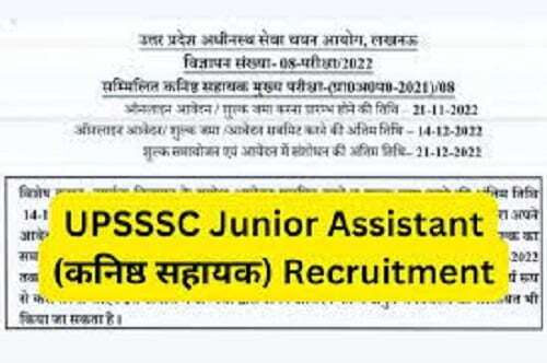 UPSSSC Junior Assistant Recruitment 09-Exam/2022 Apply Online for 62 Post