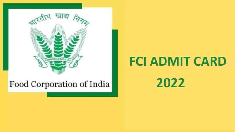 FCI Manager Various Post Admit Card 2022 