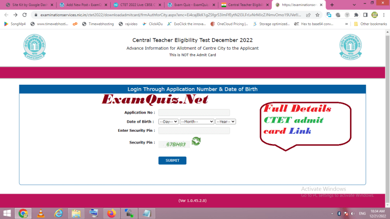 CTET 2022 Live: CBSE CTET pre admit card released at ctet.nic.in, direct link