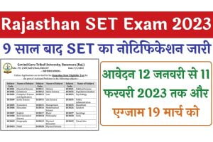 Rajasthan State Eligibility Test SET Online Form 2023