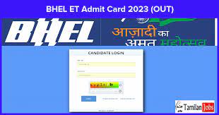 Bhel Engineer Executive Trainee ET 2022 Admit Card for August 2023